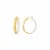 14K Yellow Gold Over Sterling Silver Enamel Hammered Hoop Earrings in White