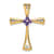 14k Yellow Gold Amethyst and Diamond Cross chain slide