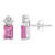 6x4mm Emerald Cut Pink Topaz with Diamond Accents 14k White Gold Stud Earrings