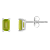5x3mm Emerald Cut Peridot 14k White Gold Stud Earrings