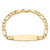 14k Yellow Gold Polished Soft Diamond Shape Figaro Link ID Bracelet