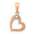 10k Rose Gold Diamond Heart Pendant