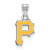 Rhodium Over Sterling Silver MLB Pittsburgh Pirates LogoArt Enameled Pendant