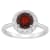 7mm Round Garnet And White Topaz Accents Rhodium Over Sterling Silver
Halo Ring