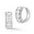 Rachel Zoe White Oval CZ Bold Hoop Earrings in Rhodium Over Sterling Silver