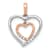 10k White Gold and 10k Rose Gold Diamond Heart Pendant