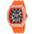 Christian Van Sant Men's Odyssey Black Dial, Rose Bezel, Orange Rubber
Strap Watch