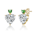 Emerald Color CZ Two-Stone Heart Dangle Earrings In 14K Gold Over
Sterling Silver