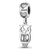 Rhodium Over Sterling Silver LogoArt Chi Omega Own Charm on Heart Bead