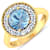 2.38ctw Blue Aquamarine and Diamond 14K Yellow Gold Halo Ring