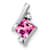 Rhodium Over 10k White Gold 0.65 ctw Lab Created Pink Sapphire and
Diamond Chain Slide Pendant