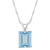 10x8mm Emerald Cut Sky Blue Topaz Rhodium Over Sterling Silver Pendant
With Chain