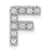 Rhodium Over 14K White Gold Diamond Letter F Initial Charm