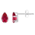 6x4mm Pear Shape Lab Created Ruby Rhodium Over 10k White Gold Stud Earrings