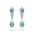 Blue Topaz Octagon Over Sterling Silver Rhodium Drop Earrings