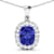 3.10ctw 14K White Gold Tanzanite and White Diamond Pendant with 18 inch
Cable Chain
