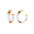 14K Yellow Gold Over Sterling Silver Small Gold Leaf Acrylic Hoop
Earrings in White