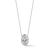 Rachel Zoe Oval CZ Solitaire Pendant Necklace in Rhodium Over Sterling Silver