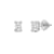 White Cubic Zirconia 14k White Gold Studs With Velvet Gift Box 0.50ctw