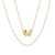 CZ Initial W Tennis Necklace And Pendant Set In 14K Gold Over Brass 4.05ctw