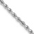 Rhodium Over 14k White Gold 3mm Solid Diamond-Cut Quadruple Rope 18 Inch Chain