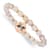 Rose Stainless Steel Polished Enamel Flower Jade Stretch Bracelet
