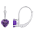 5mm Heart Shape Amethyst Rhodium Over 10k White Gold Drop Earrings