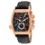 Christian Van Sant Men's Grandeur Black Dial, Multi-color Accents, Rose
Bezel, Black Leather Watch