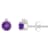 4mm Round Amethyst with Diamond Accents 14k White Gold Stud Earrings