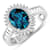 14K White Gold London Blue Topaz and White Diamond Oval Halo Ring 2.42ctw
