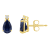 7x5mm Pear Shape Sapphire with Diamond Accents 14k Yellow Gold Stud Earrings