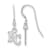 Rhodium Over Sterling Silver MLB LogoArt Kansas City Royals Dangle Earrings