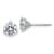 Rhodium Over 14K White Gold 2ct. 6.5mm Round D E F Pure Light Moissanite Earrings