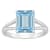 10x8mm Emerald Cut Sky Blue Topaz Rhodium Over Sterling Silver Ring