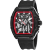 Christian Van Sant Men's Odyssey Black Dial, Red Bezel, Black Rubber
Strap Watch