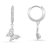 White Cubic Zirconia Rhodium Over Sterling Silver Butterfly Earrings 0.45ctw