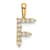 14K Yellow Gold Lab Grown Diamond Letter F Initial Pendant