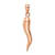 14k Rose Gold Large 3D Italian Horn Pendant