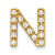 10k Yellow Gold 0.14 cttw Diamond Letter N Initial Charm