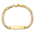 14k Yellow Gold Soft Diamond Shape Flat Figaro Link ID Bracelet
