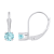 4mm Round Aquamarine Rhodium Over 14k White Gold Drop Earrings