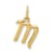 10K Yellow Gold Polished Letter m Initial Charm