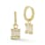 Sterling Statements 14K Yellow Gold Over Sterling Silver CZ Charm Huggie
Hoop Earrings