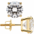 White Cubic Zirconia 14k Yellow Gold Studs With Velvet Gift Box 3.00ctw