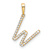 14k Yellow Gold Diamond Letter W Initial Pendant