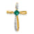 10k Yellow Gold Rhodium Over 10k Yellow Gold 0.46ctw Lab Created Emerald
and Diamond Cross Pendant