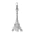 Rhodium Over 14k White Gold Solid Polished and Textured 3D Eiffel Tower Pendant