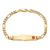 14k Yellow Gold Medical Soft Diamond Shape Red Enamel Figaro Link ID Bracelet