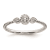Rhodium Over 14K Gold Roped Band Petite Round Diamond Ring 0.10ctw