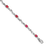 Rhodium Over 14k White Gold Diamond and Ruby Bracelet